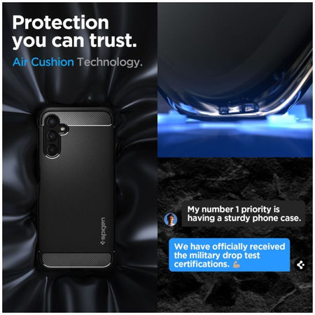 Spigen - Caz Rugged Armor pentru Samsung Galaxy A14 4G, Matte Black