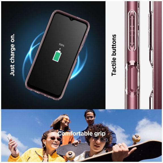 Spigen - Caz Liquid Air pentru Samsung Galaxy A14 5G, Crystal Clear