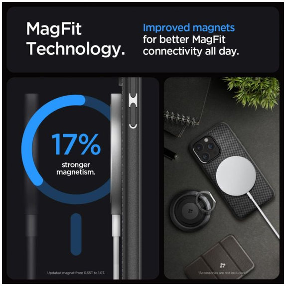 Spigen - Caz Mag Armor cu MagSafe pentru iPhone 15 Pro Max, Matte Black