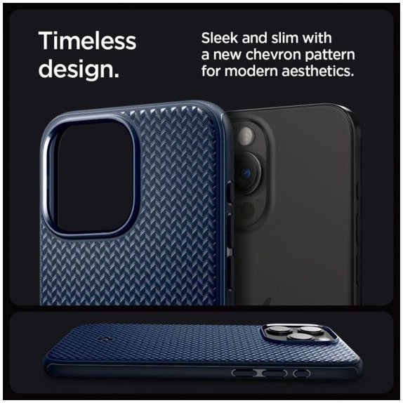 Spigen - Caz Mag Armor cu MagSafe pentru iPhone 15 Pro Max, Navy Blue
