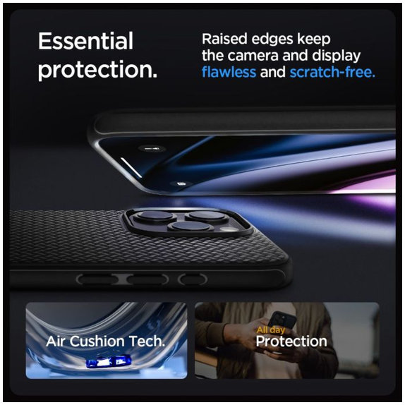 Spigen - Caz Mag Armor cu MagSafe pentru iPhone 15 Pro, Matte Black