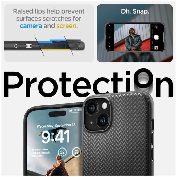 Spigen - Caz Mag Armor cu MagSafe pentru iPhone 15, Matte Black