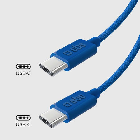 SBS - Cablu USB-C/USB-C, 60W, PD, 1.5m, albastru