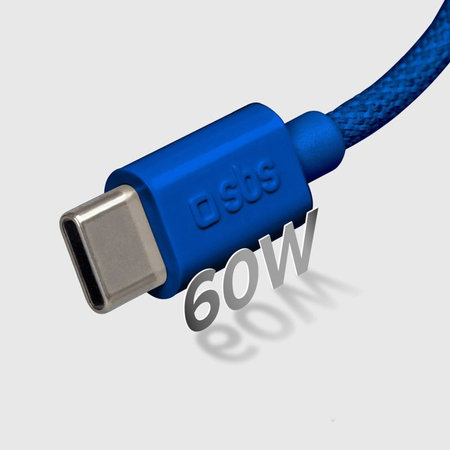 SBS - Cablu USB-C/USB-C, 60W, PD, 1.5m, albastru