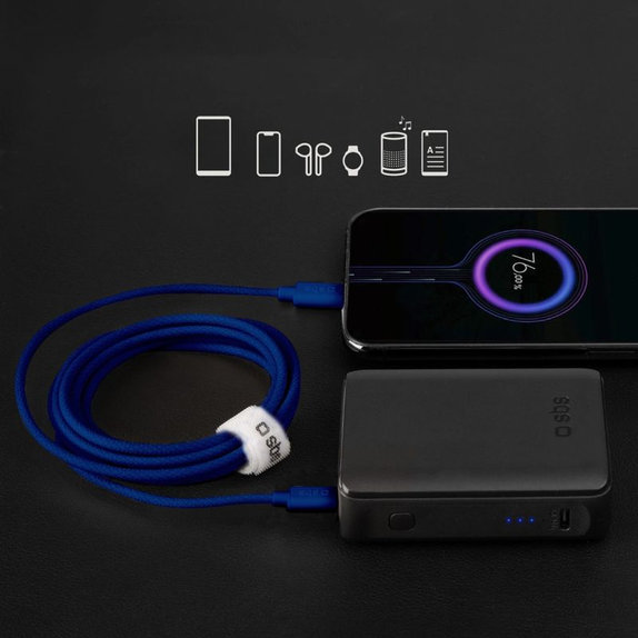 SBS - Cablu USB-C/USB-C, 60W, PD, 1.5m, albastru