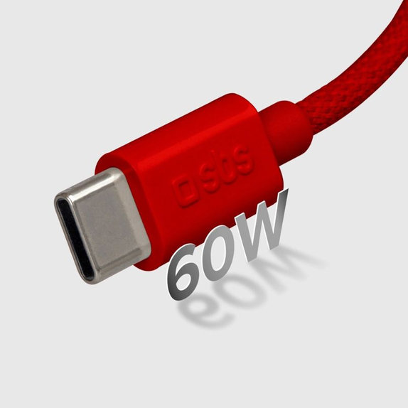 SBS - Cablu USB-C/USB-C, 60W, PD, 1.5m, roșu