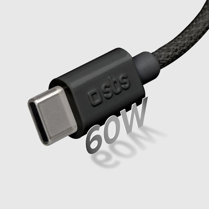 SBS - Cablu USB-C/USB-C, 60W, PD, 1.5m, negru
