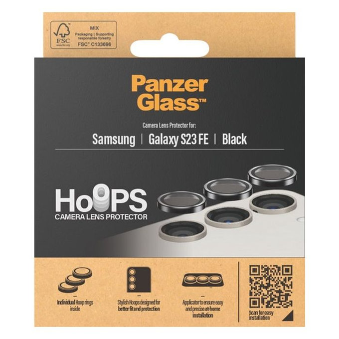 PanzerGlass - Capac de protec?ie & obiectivul camerei Hoops pentru Samsung Galaxy S23 FE, negru