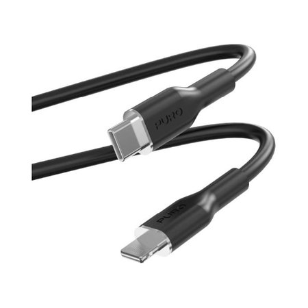 PURO - USB-C Cablu / MFI Lightning, 12W, Soft, 1,5 m, negru