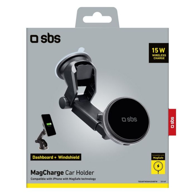 SBS - Suport auto MagCharge, 15W, negru