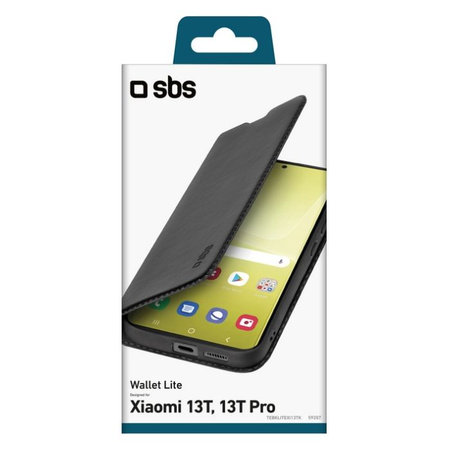 SBS - Caz Book Wallet Lite pentru Xiaomi 13T & 13T Pro, negru