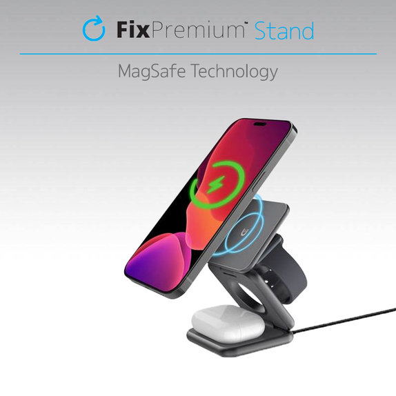 FixPremium - Suport pliabil cu MagSafe, negru
