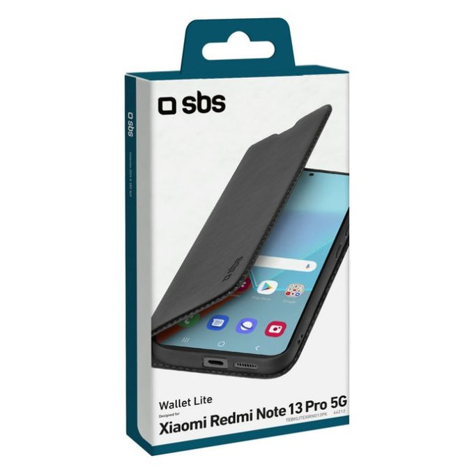 SBS - Caz Book Wallet Lite pentru Xiaomi Redmi Note 13 Pro, negru