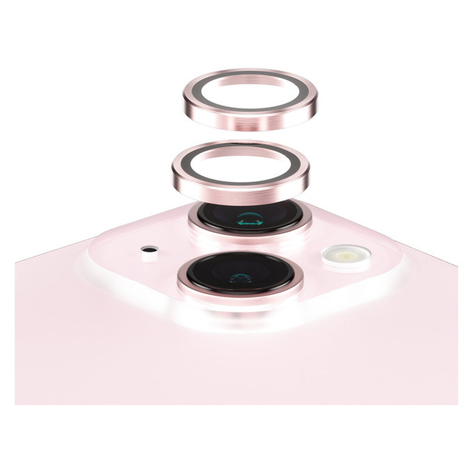 Protecție lentile cameră Hoops pentru iPhone 15/15 Plus, Roz, PanzerGlass