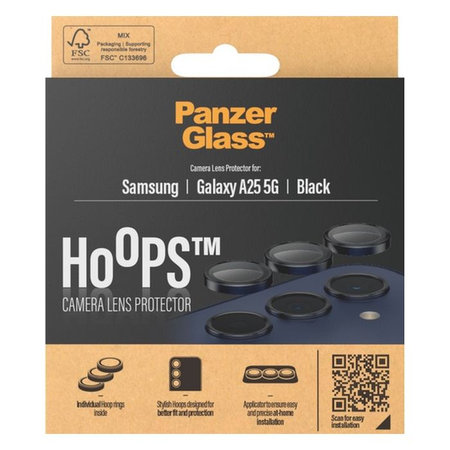 PanzerGlass - Capac de protecție a obiectivul camerei Hoops pentru Samsung Galaxy A25, negru