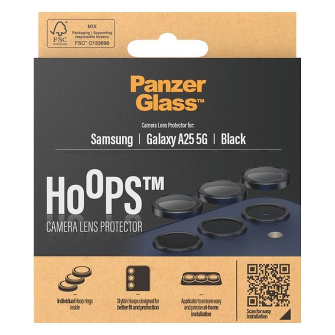PanzerGlass - Capac de protecție a obiectivul camerei Hoops pentru Samsung Galaxy A25, negru