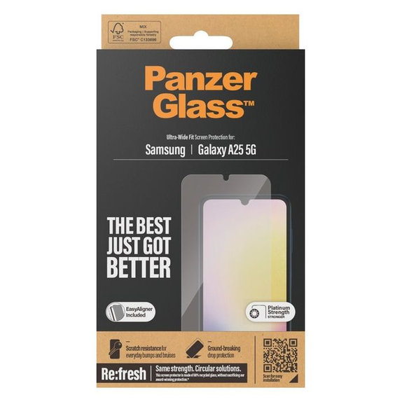 PanzerGlass - Geam Securizat Re:fresh UWF cu aplicator pentru Samsung Galaxy A25 5G, negru