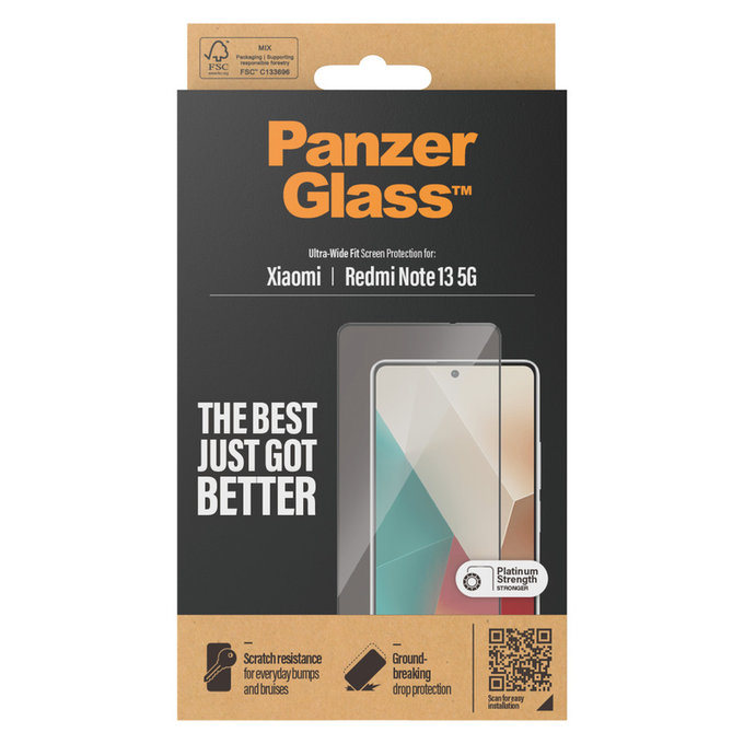 Sticlă securizată UWF pentru Xiaomi Redmi Note 13, Negru, PanzerGlass