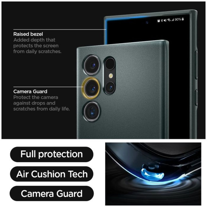 Spigen - Caz Thin Fit pentru Samsung Galaxy S24 Ultra, Abyss Green