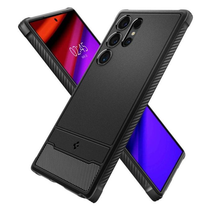 Spigen - Caz Rugged Armor pentru Samsung Galaxy S24 Ultra, Matte Black