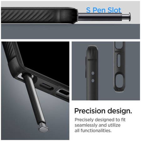 Spigen - Caz Rugged Armor pentru Samsung Galaxy S24 Ultra, Matte Black