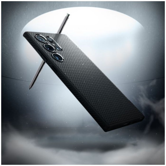 Spigen - Caz Liquid Air pentru Samsung Galaxy S24 Ultra, Matte Black