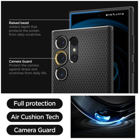 Spigen - Caz Liquid Air pentru Samsung Galaxy S24 Ultra, Matte Black