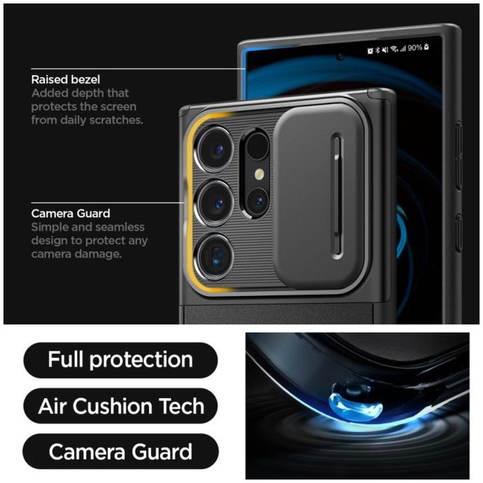 Spigen - Caz Optik Armor pentru Samsung Galaxy S24 Ultra, negru