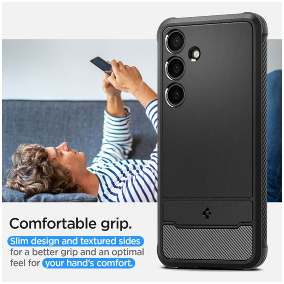 Spigen - Caz Rugged Armor pentru Samsung Galaxy S24+, Matte Black