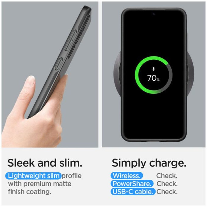 Spigen - Caz Thin Fit pentru Samsung Galaxy S24, negru