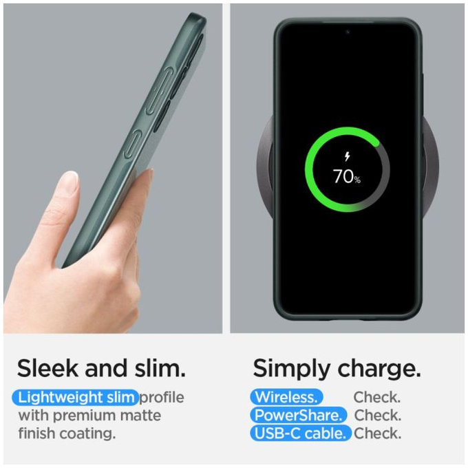 Spigen - Caz Thin Fit pentru Samsung Galaxy S24, Abyss Green