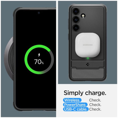 Spigen - Caz Rugged Armor pentru Samsung Galaxy S24, Matte Black