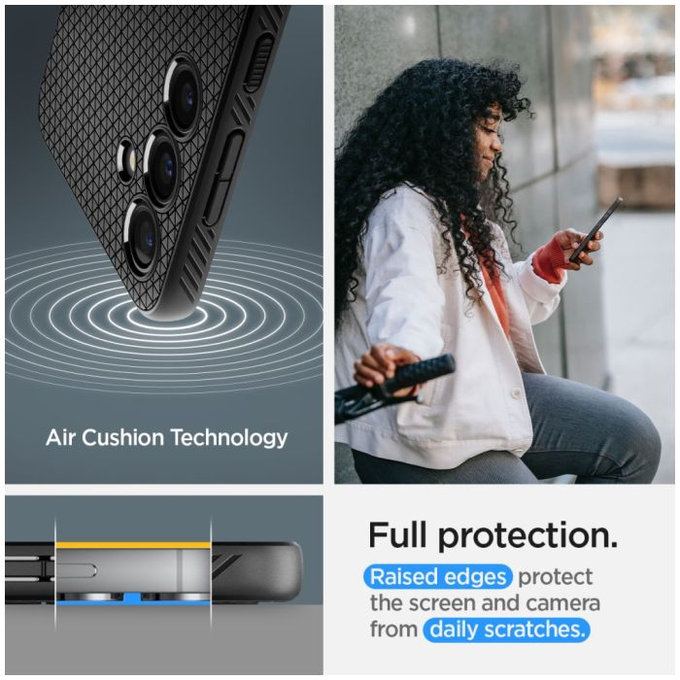 Spigen - Caz Liquid Air pentru Samsung Galaxy S24, Matte Black