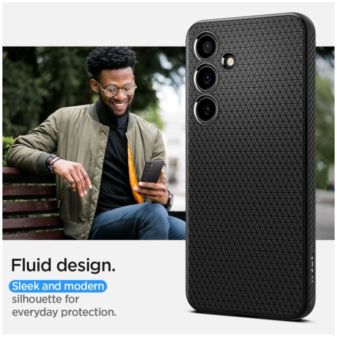 Spigen - Caz Liquid Air pentru Samsung Galaxy S24, Matte Black