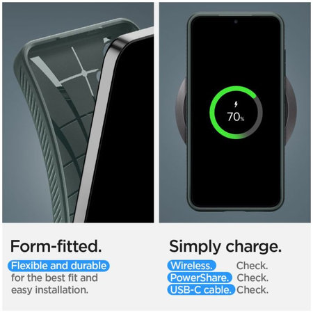 Spigen - Caz Liquid Air pentru Samsung Galaxy S24, Abyss Green