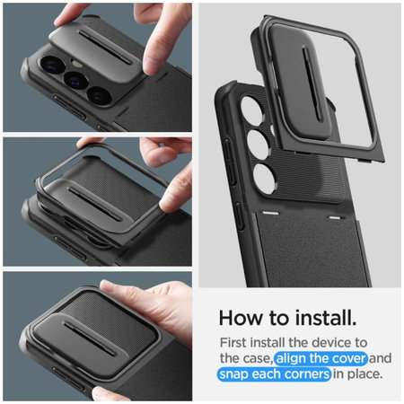 Spigen - Caz Optik Armor pentru Samsung Galaxy S24, negru