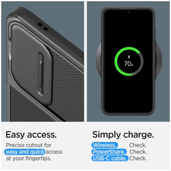 Spigen - Caz Optik Armor pentru Samsung Galaxy S24, negru