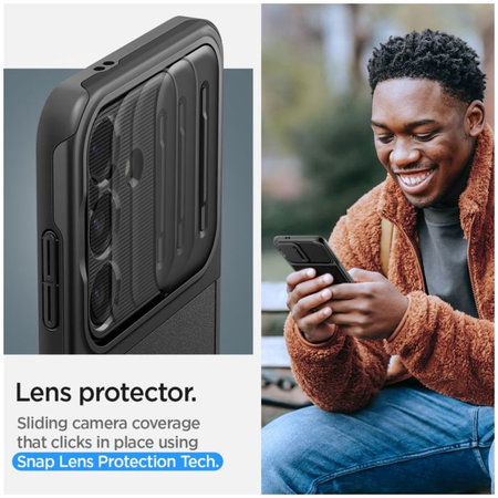 Spigen - Caz Optik Armor pentru Samsung Galaxy S24, negru