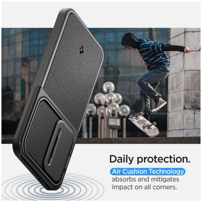 Spigen - Caz Optik Armor pentru Samsung Galaxy S24, negru