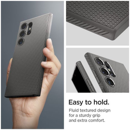 Spigen - Caz Liquid Air pentru Samsung Galaxy S24 Ultra, Granite Grey