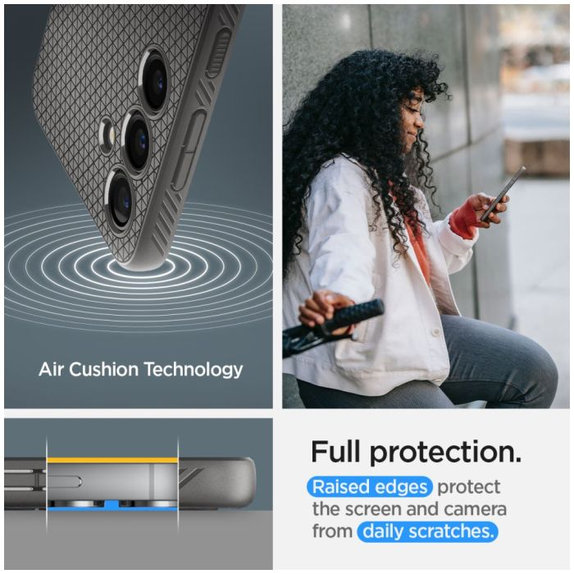 Spigen - Caz Liquid Air pentru Samsung Galaxy S24, Granite Gray