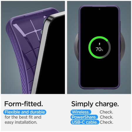 Spigen - Caz Liquid Air pentru Samsung Galaxy S24, Deep Purple