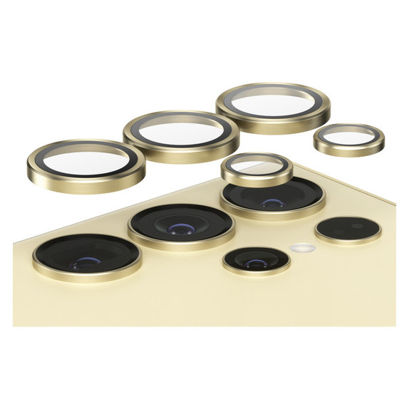 Protecție lentile cameră Hoops pentru Samsung Galaxy S24 Ultra, Galben, PanzerGlass