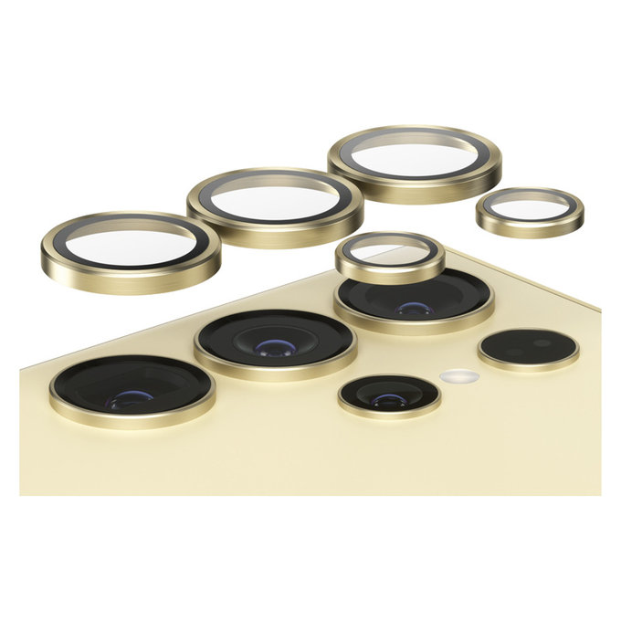 Protecție lentile cameră Hoops pentru Samsung Galaxy S24 Ultra, Galben, PanzerGlass