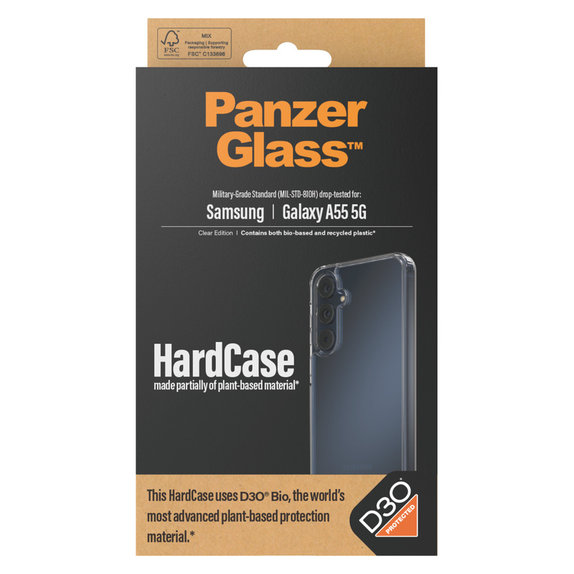 Caz HardCase D3O pentru Samsung Galaxy A55 5G, Transparent, PanzerGlass