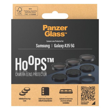PanzerGlass - Capac de protecție a obiectivul camerei Hoops pentru Samsung Galaxy A35, negru