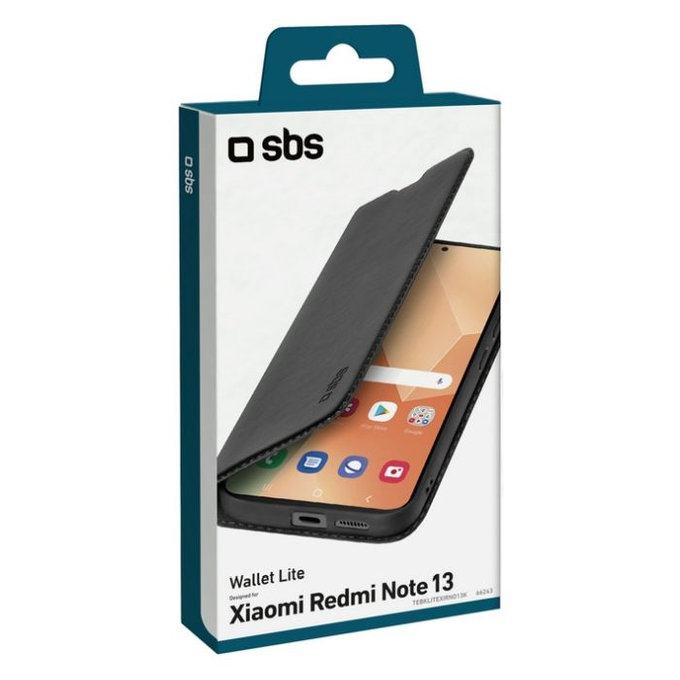 SBS - Caz Book Wallet Lite pentru Xiaomi Redmi Note 13, negru