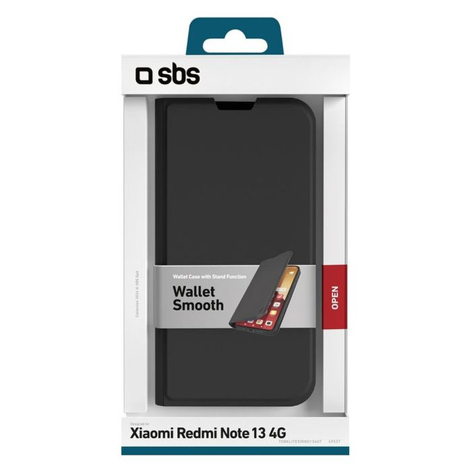 SBS - Caz Book Wallet Lite pentru Xiaomi Redmi Note 13 4G, negru