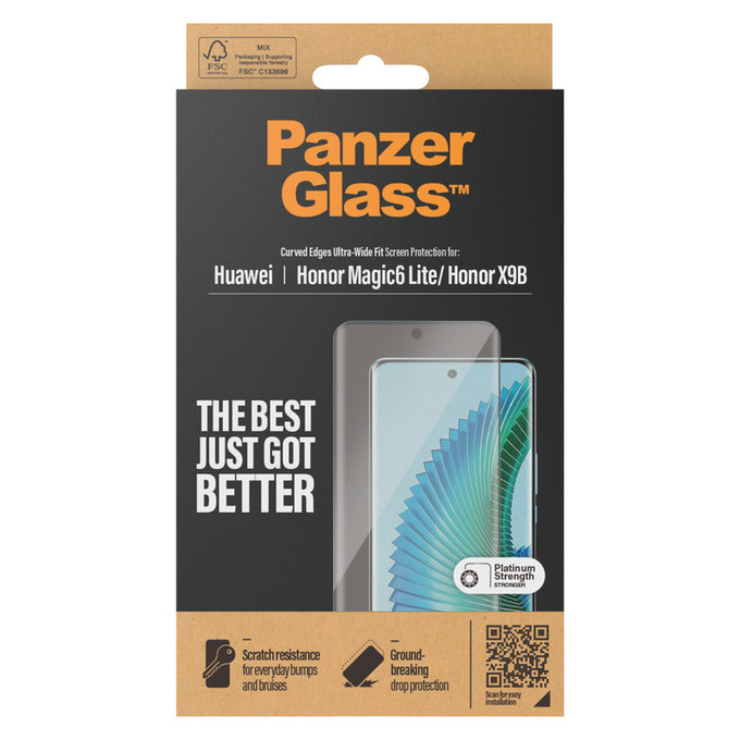Sticlă securizată UWF pentru Honor Magic6 Lite, Negru, PanzerGlass