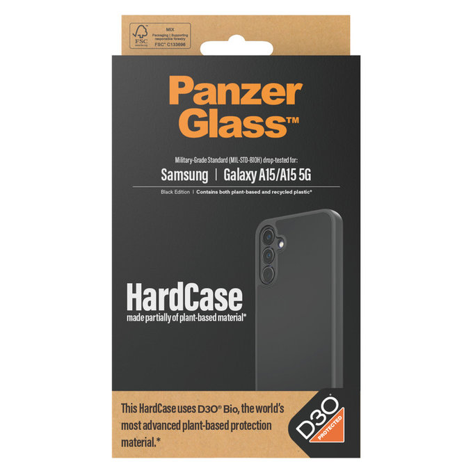 Caz HardCase D3O pentru Samsung Galaxy A15/A15 5G, Negru, PanzerGlass